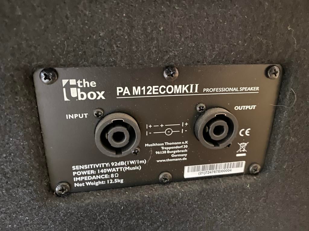 Behringer PMP500 Powermixer met 2x the box PA M 12 ECO MKII, Muziek en Instrumenten, Ophalen, Gebruikt, 10 tot 20 kanalen, Microfooningang