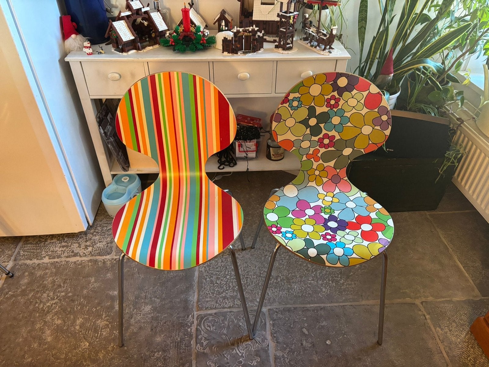 Leuke vlinder stoelen - set van 6, Retro, Gebruikt, Overige kleuren, !