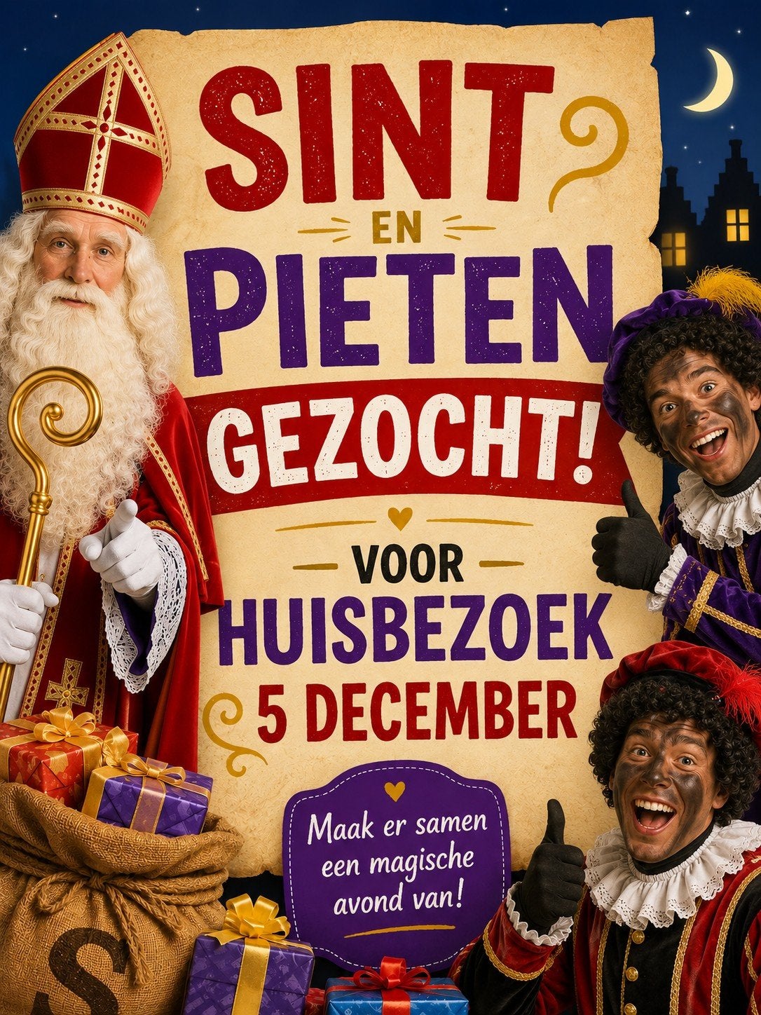 GEZOCHT: Sint en pieten 5 december, Ophalen