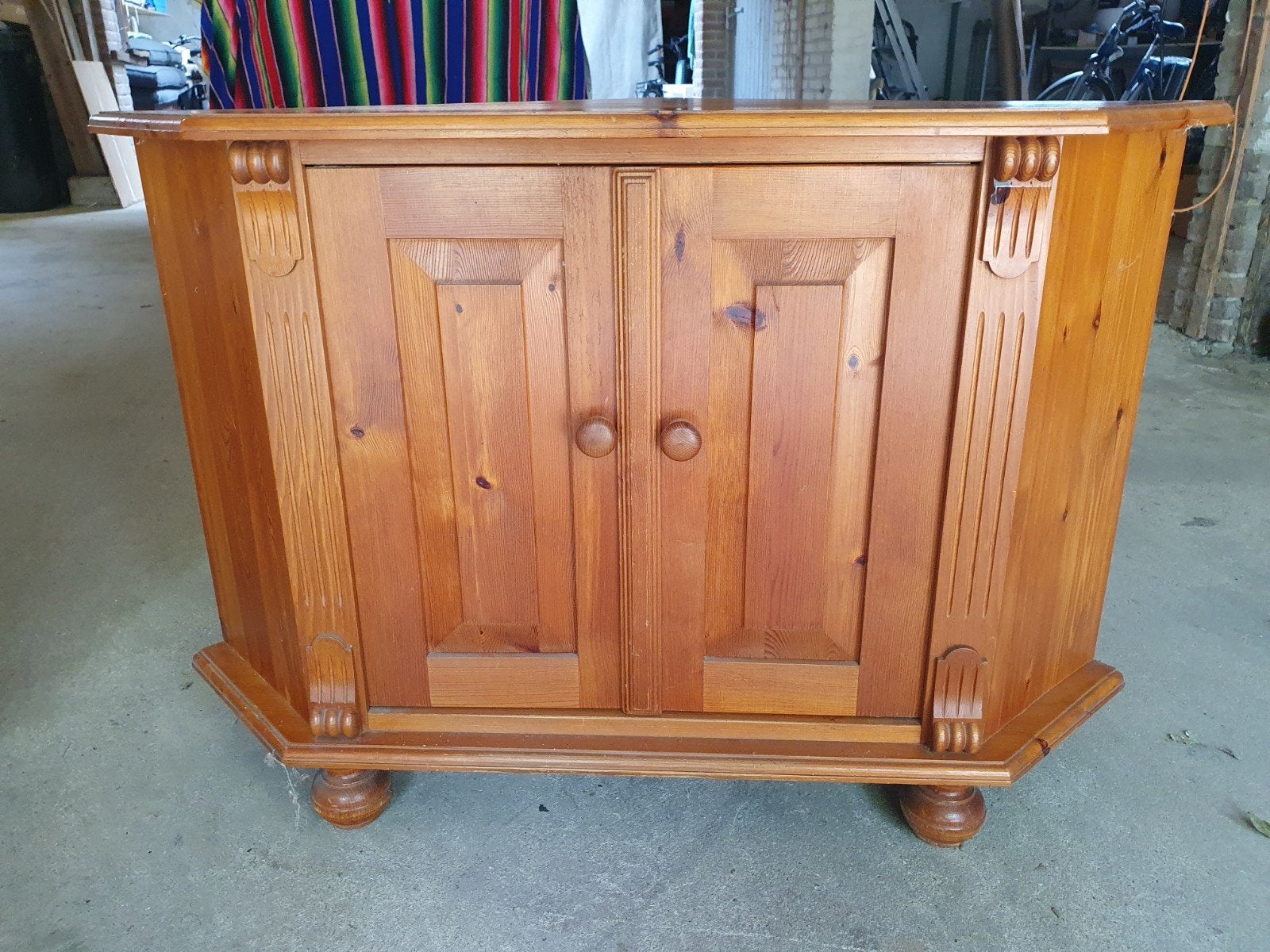 Houten hoekkast voor TV of opbergruimte, Huis en Inrichting, Ophalen, Gebruikt, 100 tot 150 cm, Minder dan 100 cm