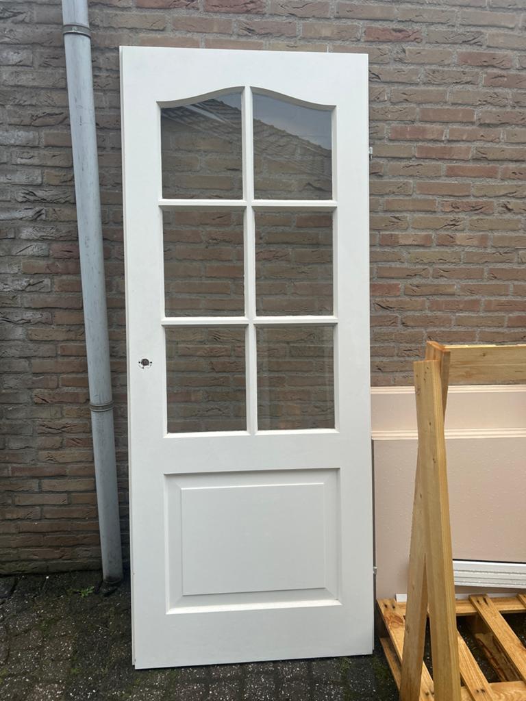 Hardhouten opdek binnendeur 211.5 x 83 cm, Doe-het-zelf en Verbouw, Deuren en Horren, Ophalen, Gebruikt, 80 tot 100 cm, Binnendeur