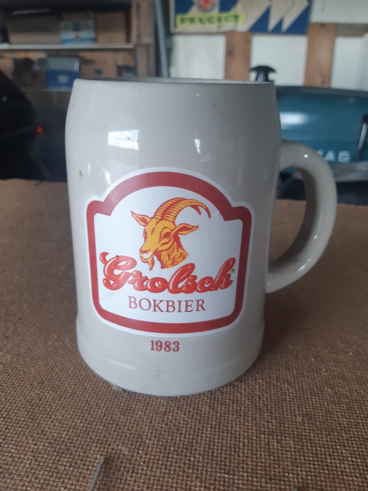 Vintage Grolsch Bokbier Bierpul 1983, Verzamelen, Ophalen of Verzenden