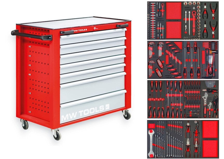 Gevulde gereedschapswagen PRACO STARTER 212-delig MW Tools, Ophalen, Nieuw