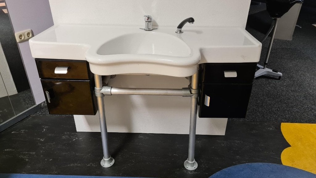 barber barbier wasbak kapsalon inventaris vintage  wasschaal, Ophalen, Gebruikt
