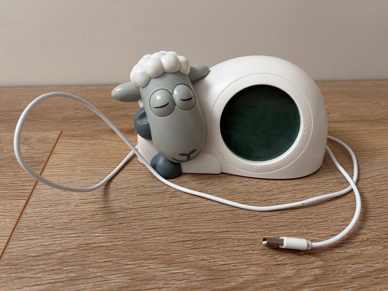 Zazu Slaaptrainer Schaap - Nachtlampje en Wekker, Wit, Ophalen of Verzenden, Zo goed als nieuw, Lamp