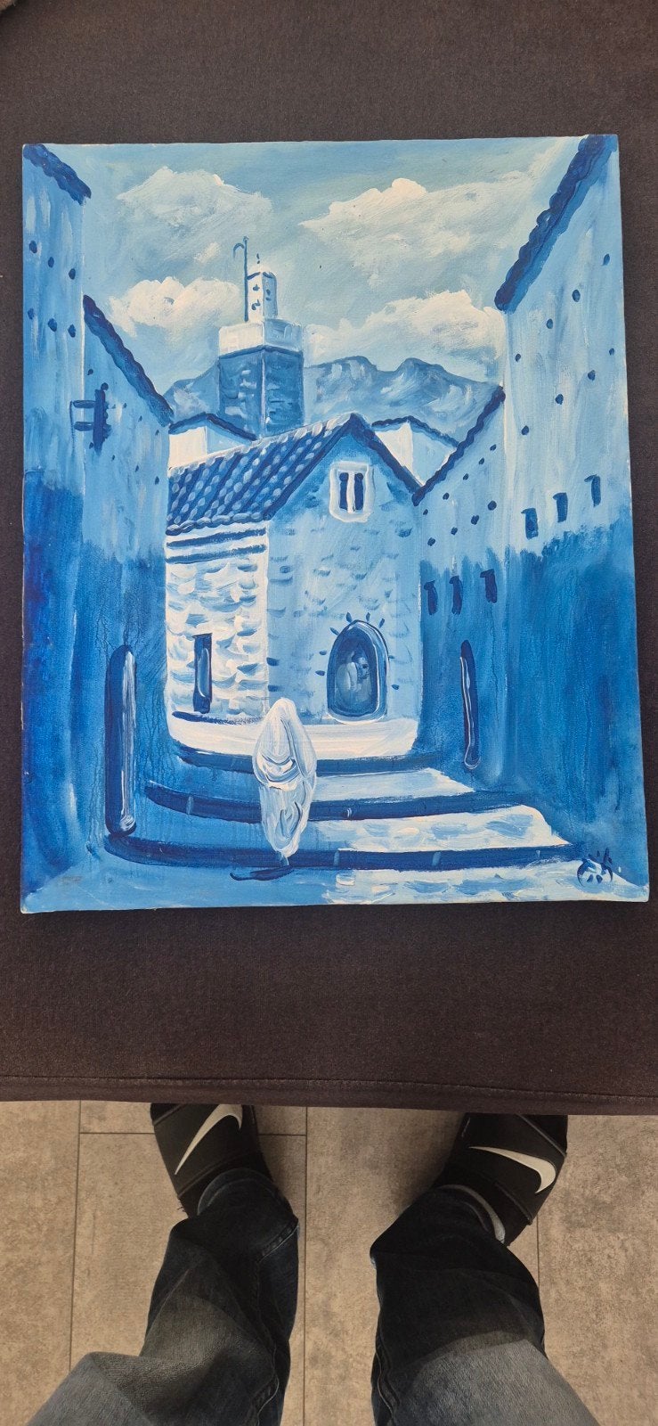 Schilderijen van Chefchaouen, de blauwe stad van Marokko, Ophalen