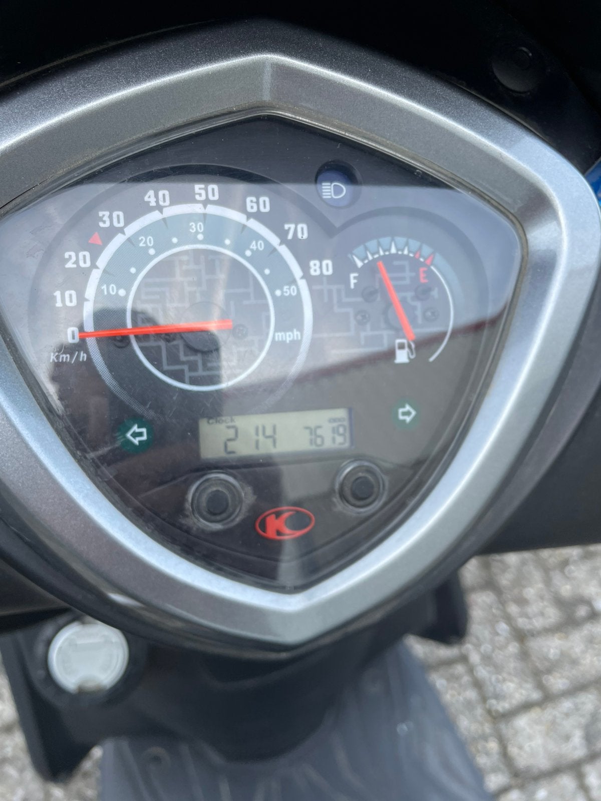 Te  koop mooie blauwe Kymco!, Fietsen en Brommers, Scooters | Kymco, Ophalen, Gebruikt, 49 cc, Maximaal 25 km/u