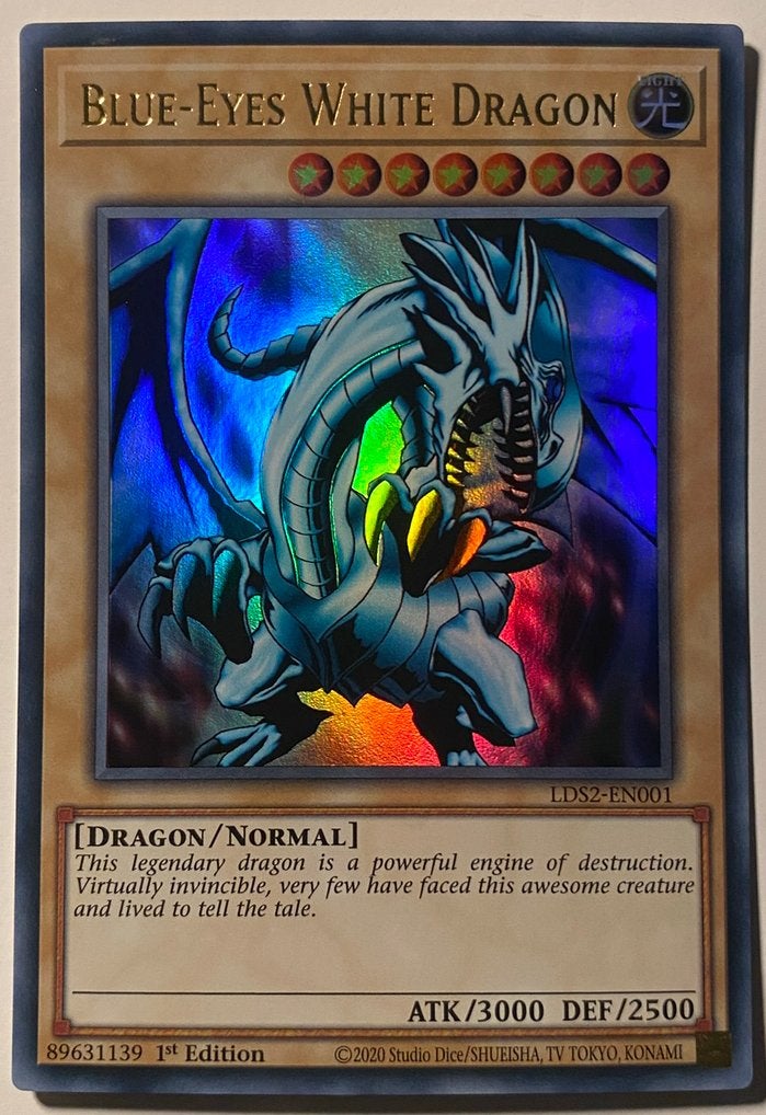 Yu-Gi-Oh! Blue-Eyes White Dragon LDS2 1st Edition !, Hobby en Vrije tijd, Verzamelkaartspellen | Yu-gi-Oh!, Ophalen of Verzenden