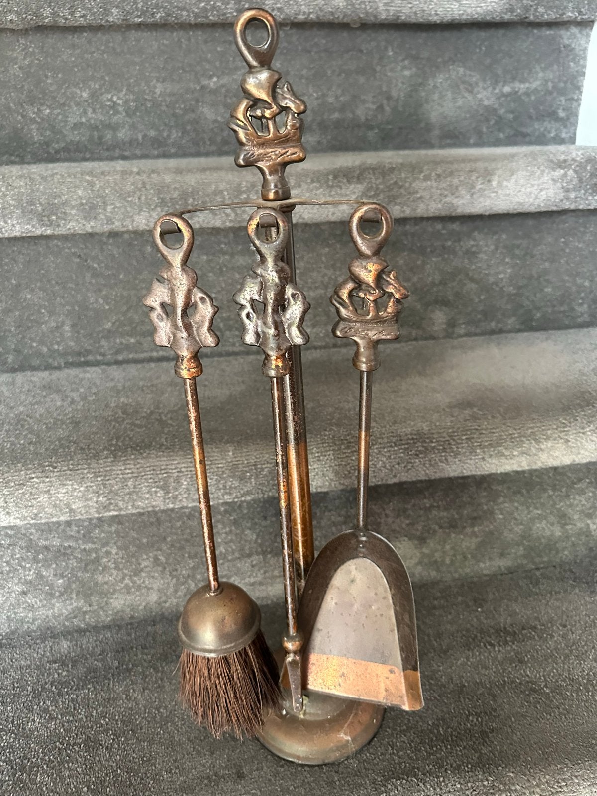 Vintage Haardstel met Schep, Pook en Bezem, Huis en Inrichting, Haarden, Ophalen, Gebruikt, Vrijstaande haard, Overige soorten