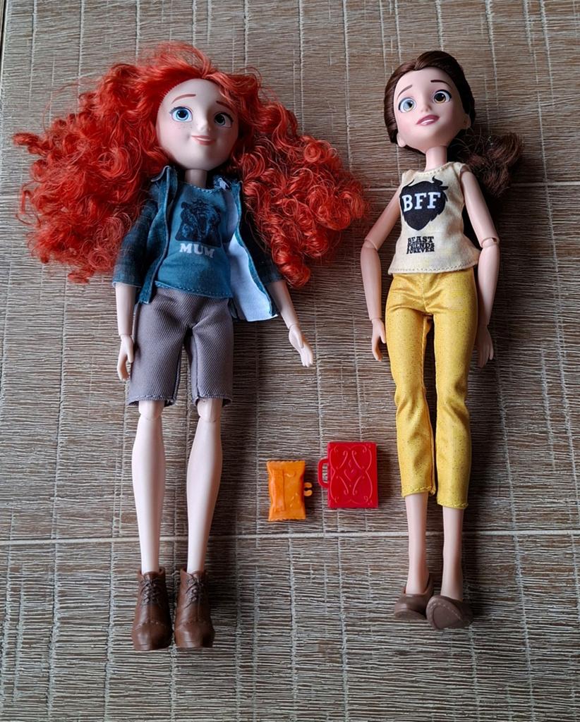 Belle en Merida disney poppen, Ophalen of Verzenden, Zo goed als nieuw, Overige typen