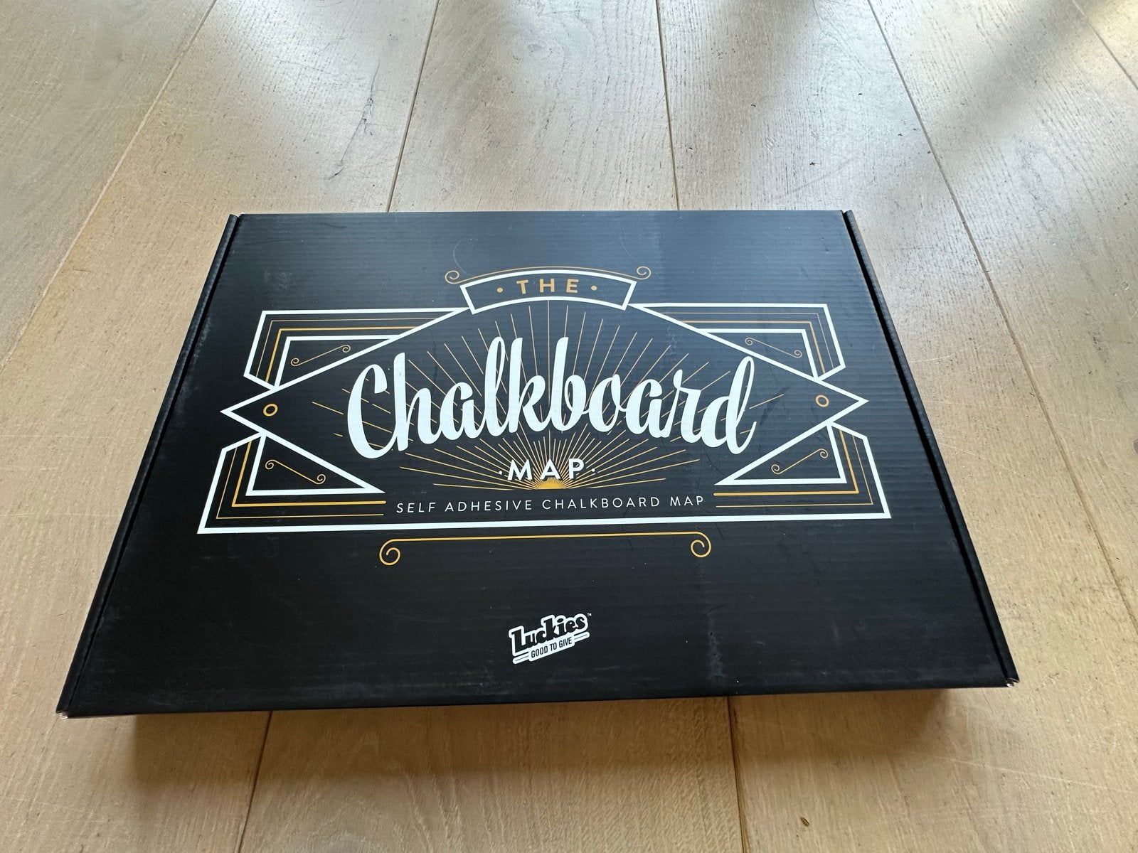 The Chalkboard Map - Zelfklev schoolbord wereldkaart NIEUW, Ophalen, Zwart, Nieuw, Kunststof