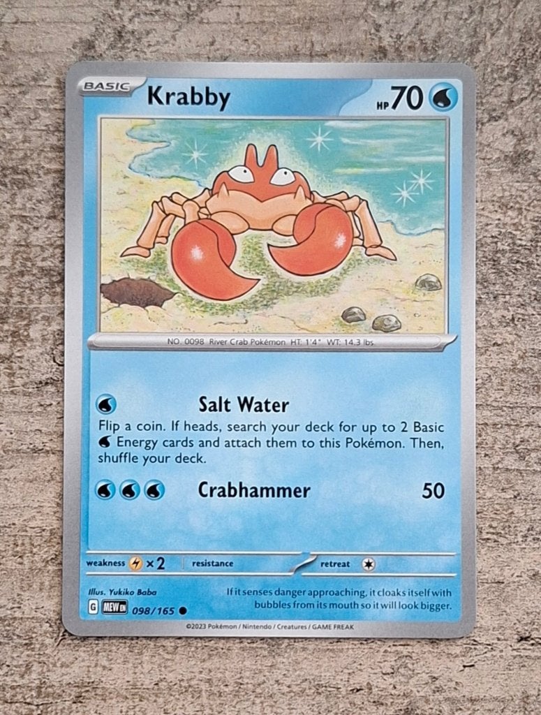 Krabby 098/165 - Pokémon 151, Verzenden, Zo goed als nieuw, Losse kaart