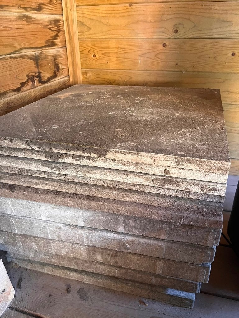 Buitentegels grijs, Ophalen, Gebruikt, Minder dan 5 m², Beton
