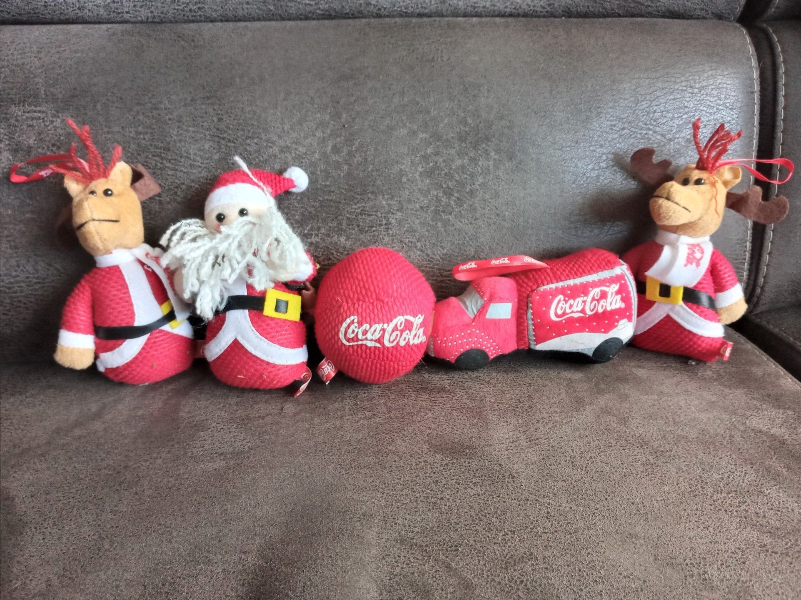 5 Stoffen Coca-Cola kerstversiering/figuren, Diversen, Kerst, Ophalen of Verzenden, Zo goed als nieuw