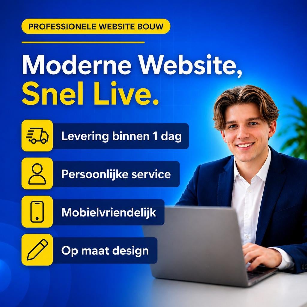 Proffesionele website laten maken - Klaar binnen 1 dag