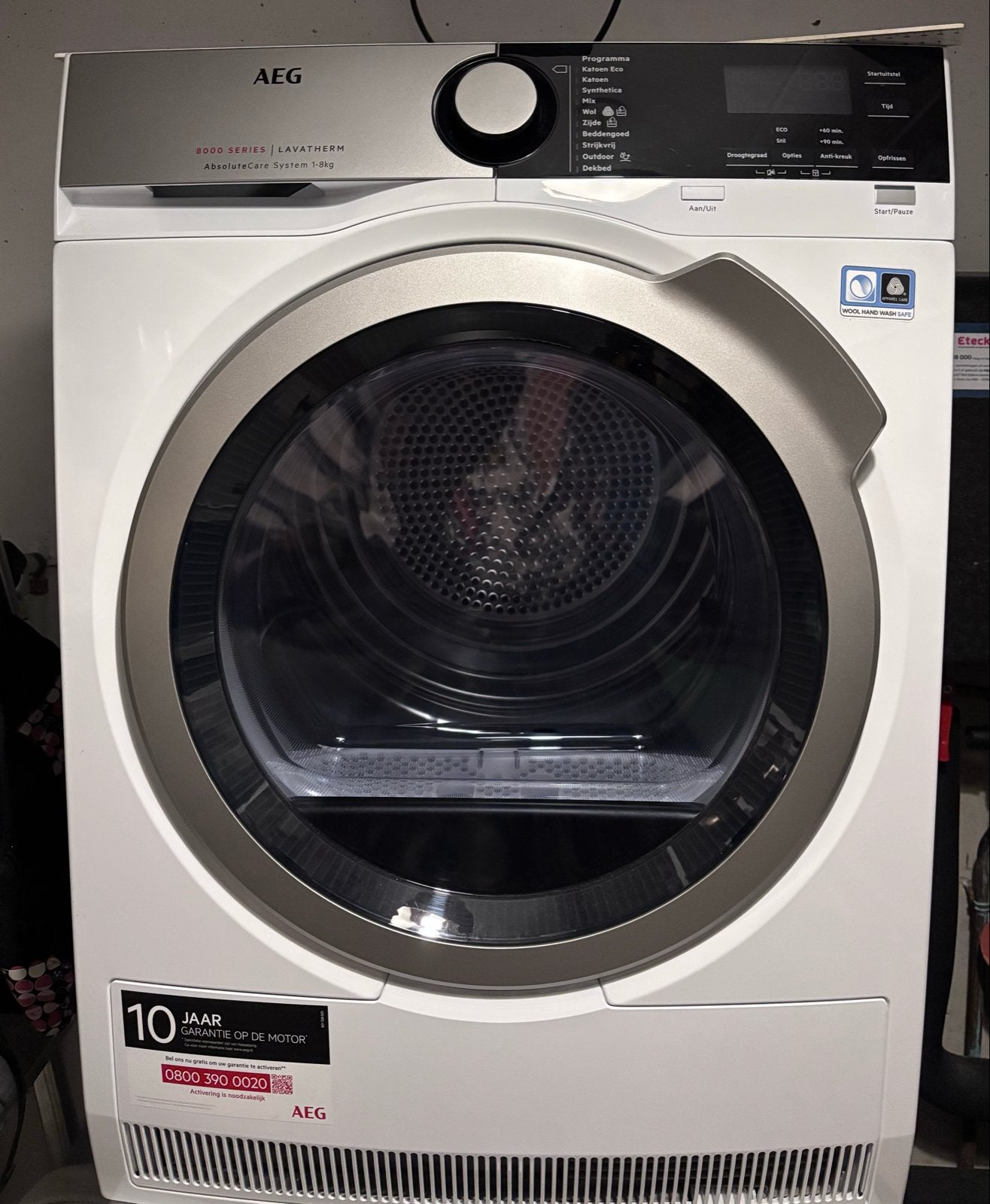 AEG 8000 Serie Lavatherm AbsoluteCare System 1-8kg Droger, Witgoed en Apparatuur, Ophalen, Wolprogramma, 6 tot 8 kg, Overige typen