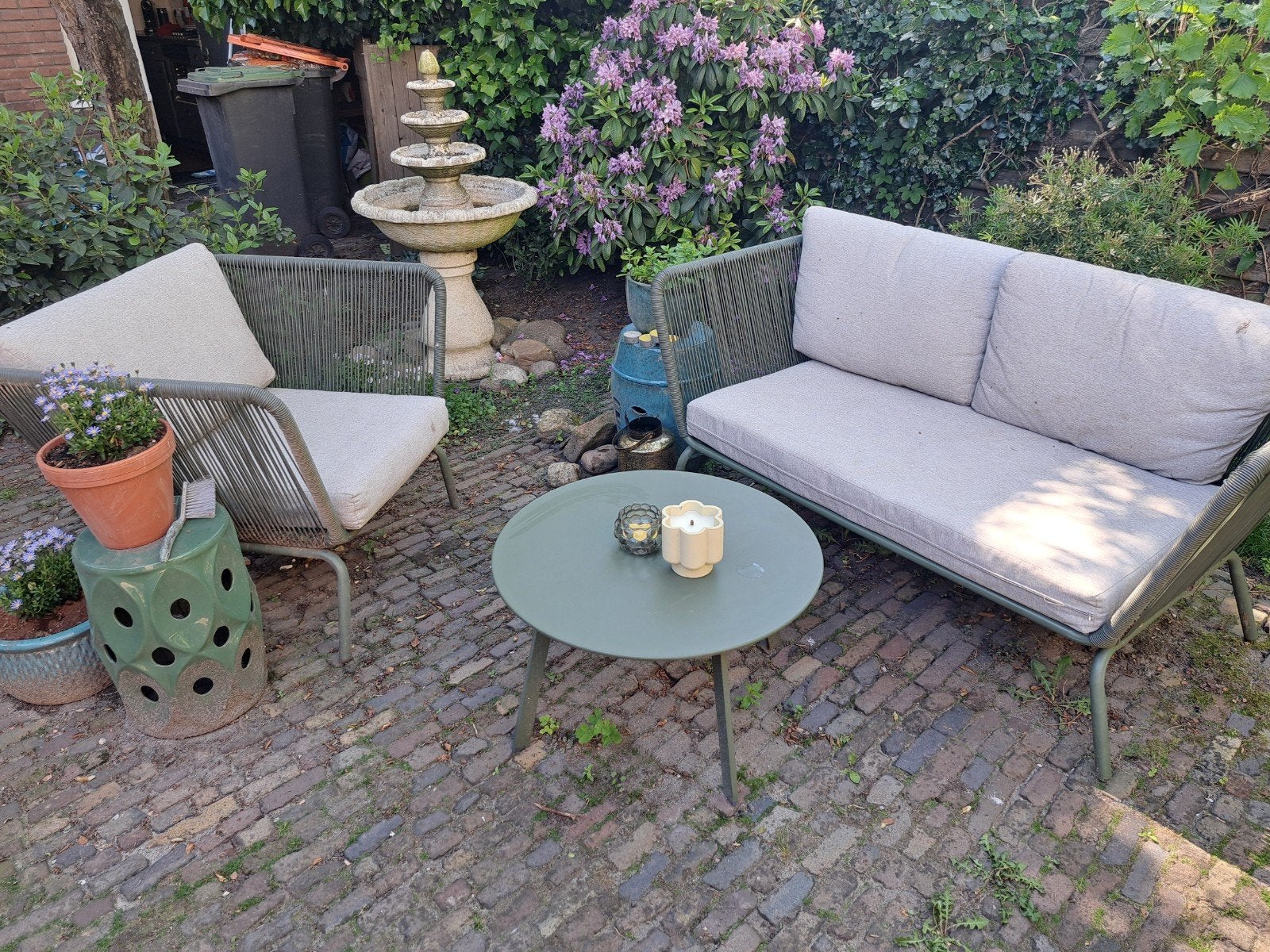 tuinset intratuin, Kunststof, Gebruikt, 3 zitplaatsen, Ophalen of Verzenden