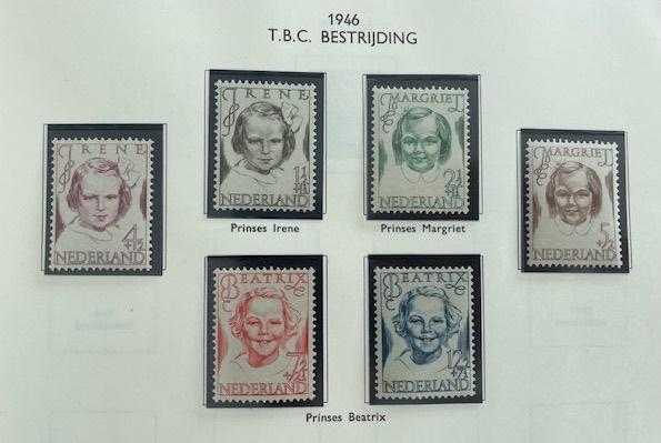 1946 Postfris 6x Prinsessen NVPH 454#459 , Postzegels en Munten, Postzegels | Nederland, Ophalen of Verzenden, Na 1940, Postfris