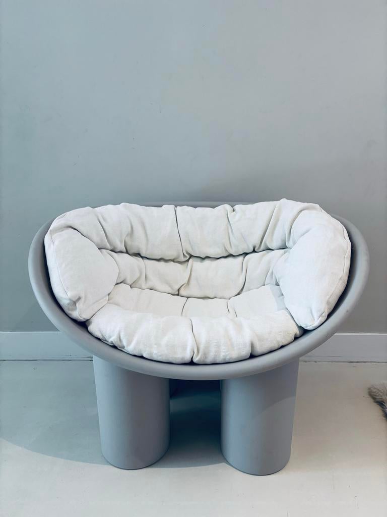 Roly Poly Design Stoel Taupe met Kussen, Ophalen, Kunststof, Overige kleuren, Zo goed als nieuw