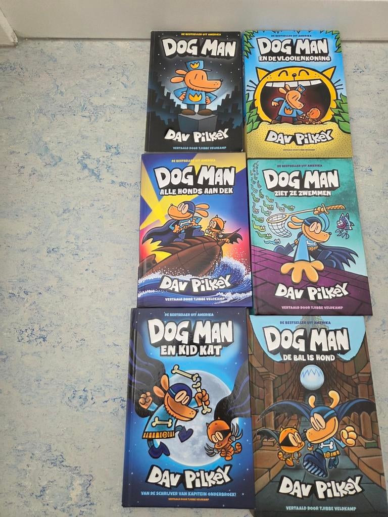 Dog Man stripboeken - set van zes boeken van Dav Pilkey, Complete serie of reeks, Ophalen of Verzenden, Zo goed als nieuw, Dav Pilkey