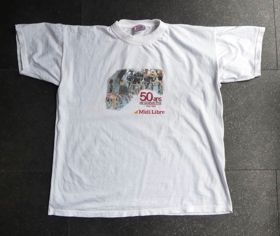 Midi Libre 1998 wielerkoers vintage shirt wit t-shirt mt XL, Verzamelen, Sportartikelen en Voetbal, Ophalen of Verzenden, Gebruikt