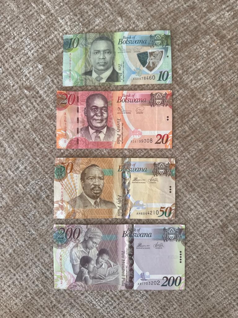 Botswana bankbiljetten serie (10, 20, 50, 200 Pula), Ophalen of Verzenden, Overige landen, Setje