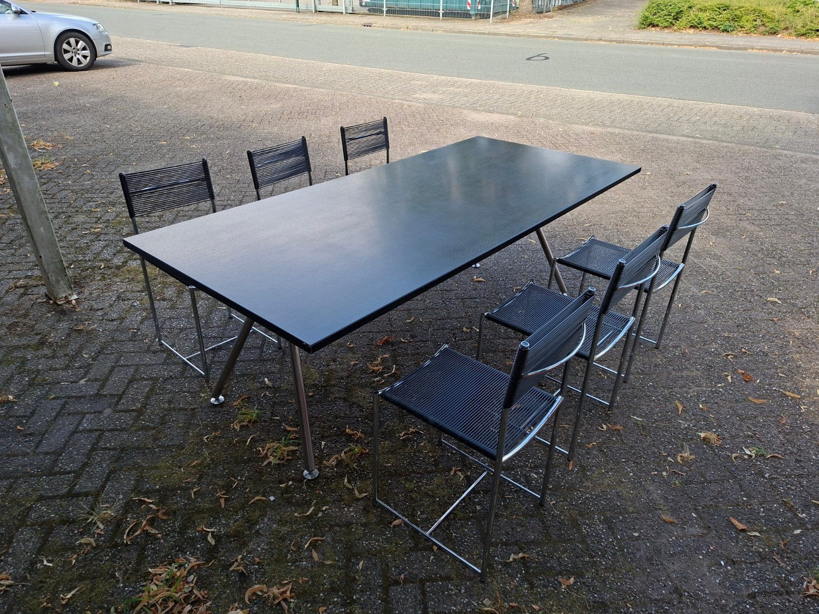 Bulthaup eettafel met 6x stoelen - 220x100 cm, Gebruikt, 100 tot 150 cm, Overige materialen, 200 cm of meer