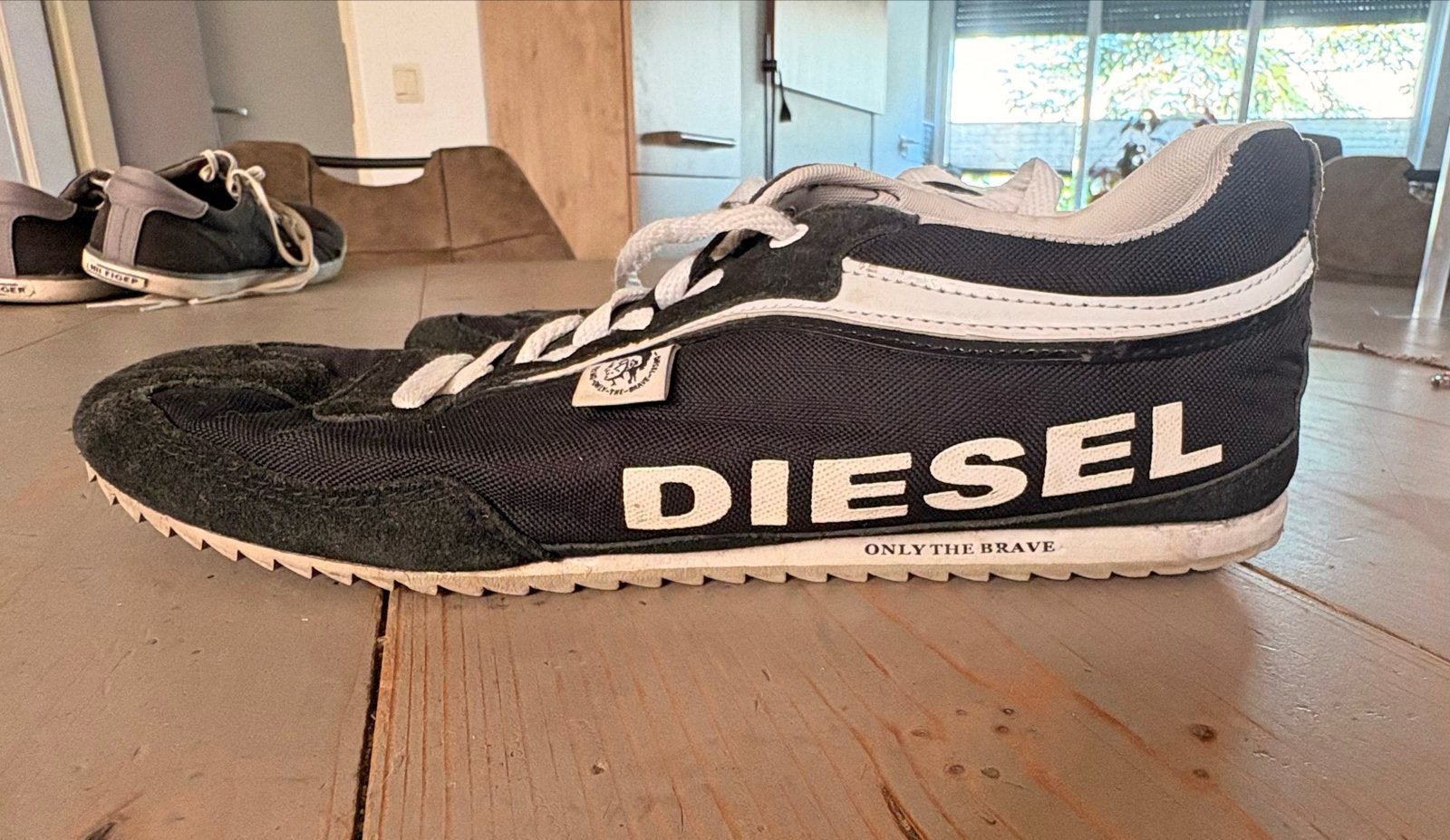 Diesel Sneakers Maat 45 - Zwart/Wit, Ophalen of Verzenden, Gedragen, Zwart, Sneakers of Gympen