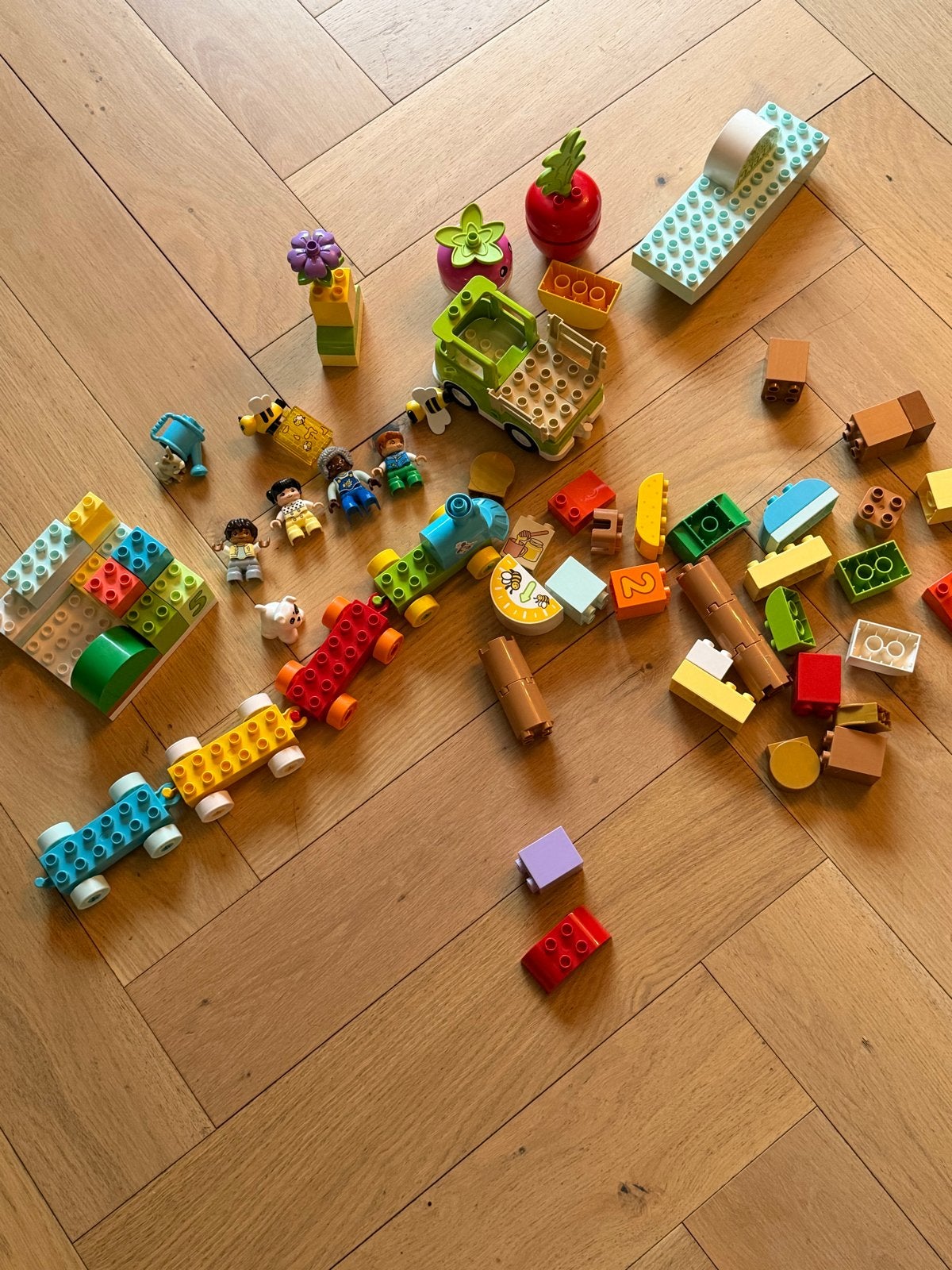 Grote set LEGO Duplo: Trein, boerderij en markt, Ophalen, Zo goed als nieuw, Overige merken