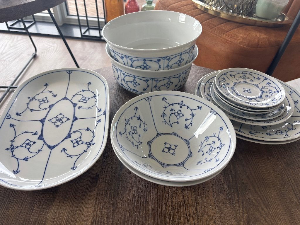 Jäger Blau Saks serveerschalen + 7 losse schotels, Ophalen of Verzenden