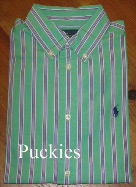 Groen gestreept Ralph Lauren overhemd maat 110 NIEUW (9498)a, Overhemd of Blouse, Nieuw, Ophalen of Verzenden, Jongen