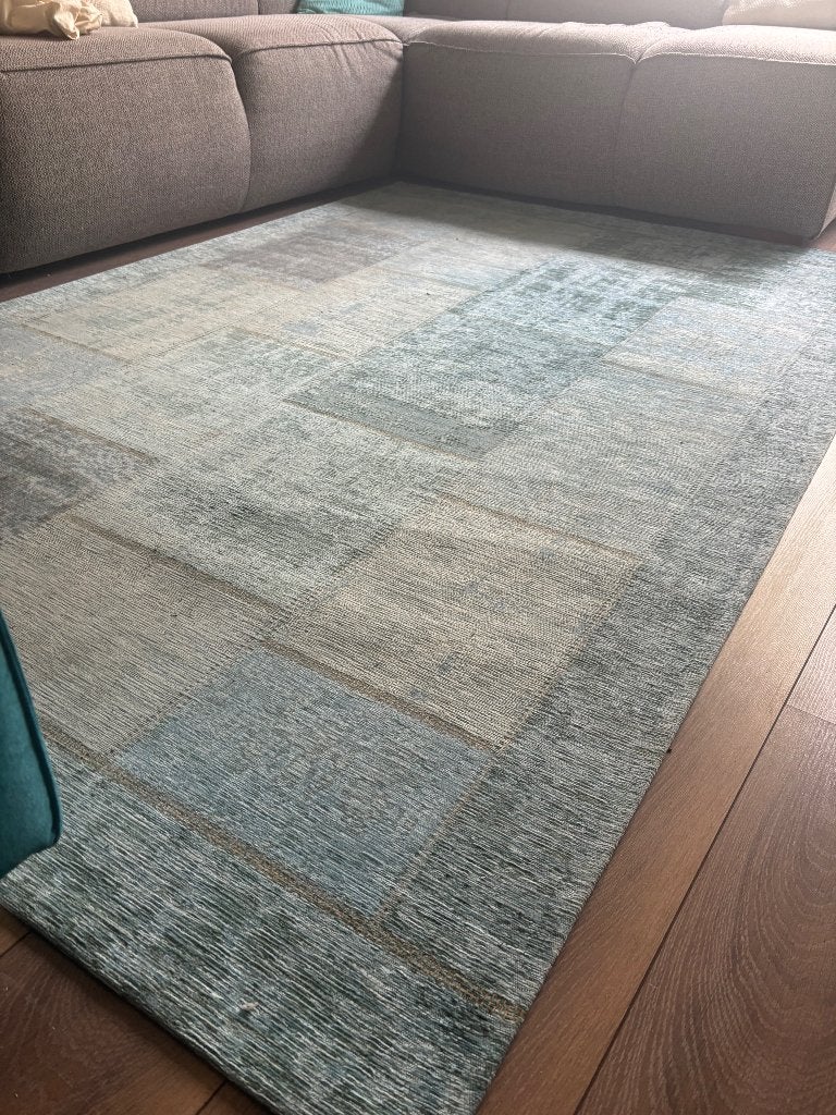 Modern vloerkleed met patchwork design, 155x230 cm, Ophalen, Gebruikt, Modern patchwork, 150 tot 200 cm
