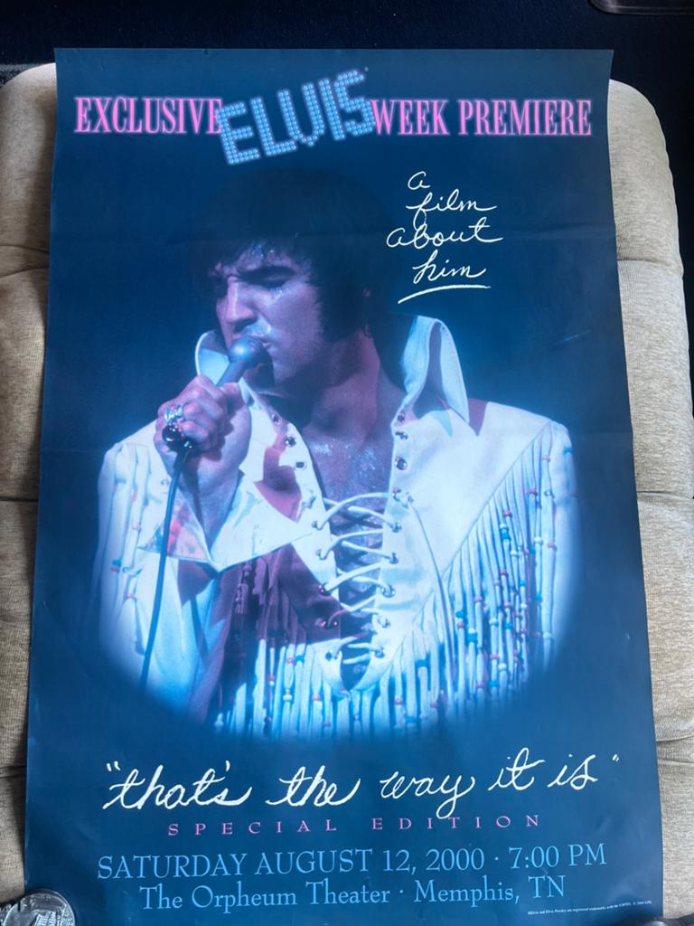 Vintage Elvis Presley Poster., Rechthoekig Staand, Ophalen of Verzenden, Zo goed als nieuw, A1 t/m A3