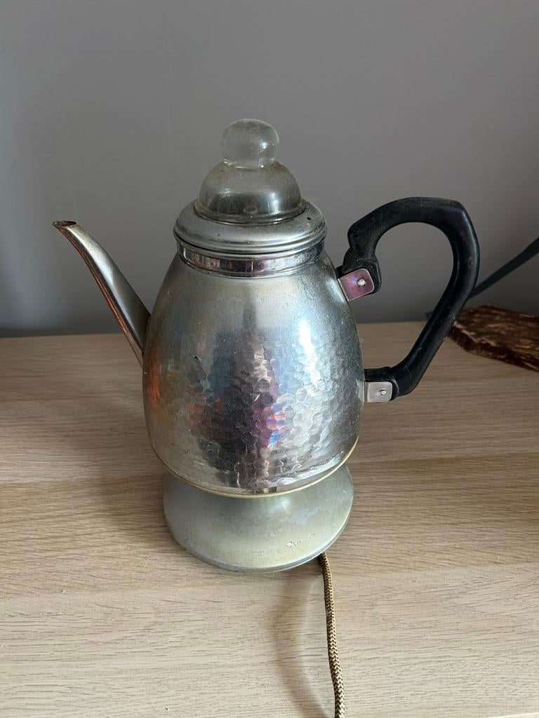 Vintage theepot met warmhoudplaatje, Ophalen of Verzenden