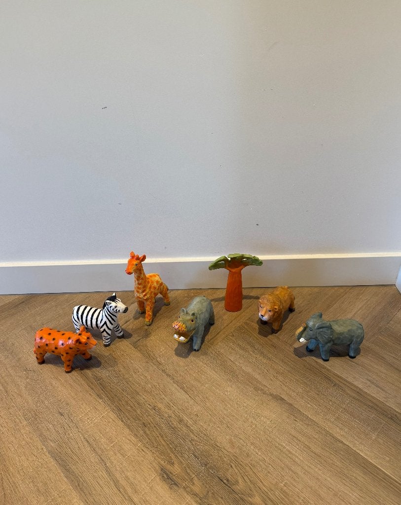 ZGAN 7x Gips savanne jungle baby kinder kamer decoratie set, Ophalen of Verzenden, Zo goed als nieuw, Overige typen