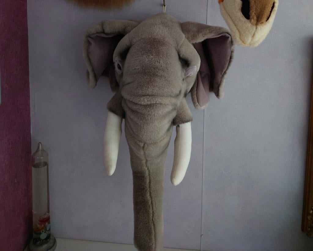 Bibib wild & soft olifant dierenkop, Ophalen of Verzenden, Zo goed als nieuw, Olifant