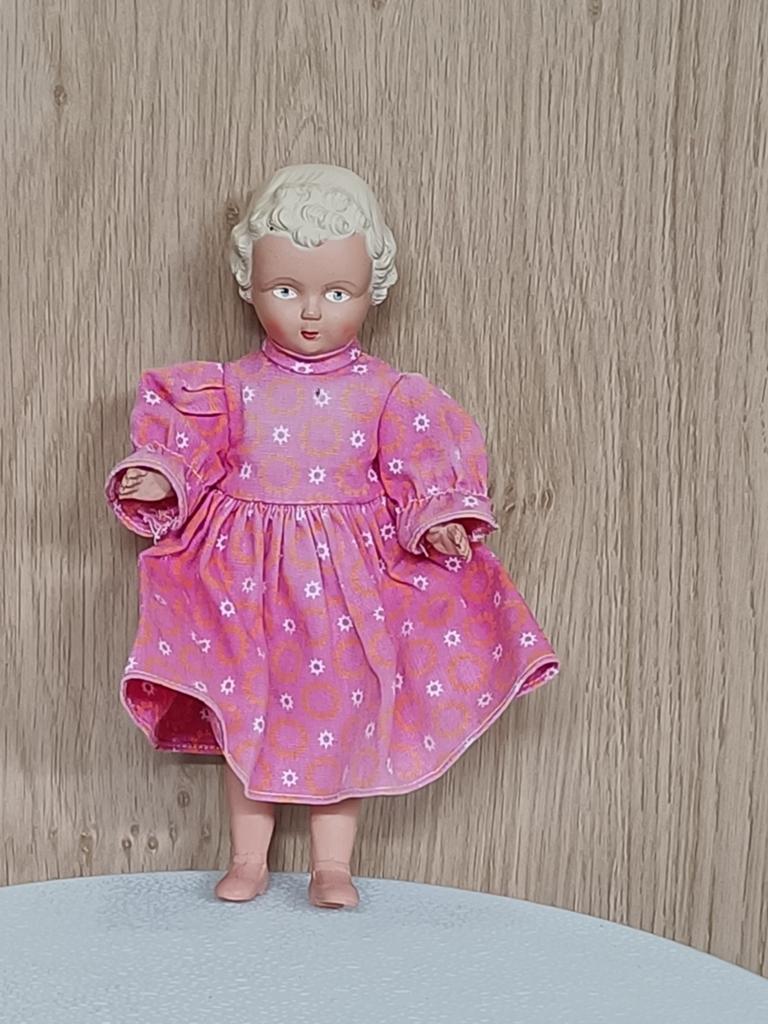 Antieke celluloid  popje (jaren '50-'60), Verzamelen, Poppen, Ophalen of Verzenden, Gebruikt, Pop