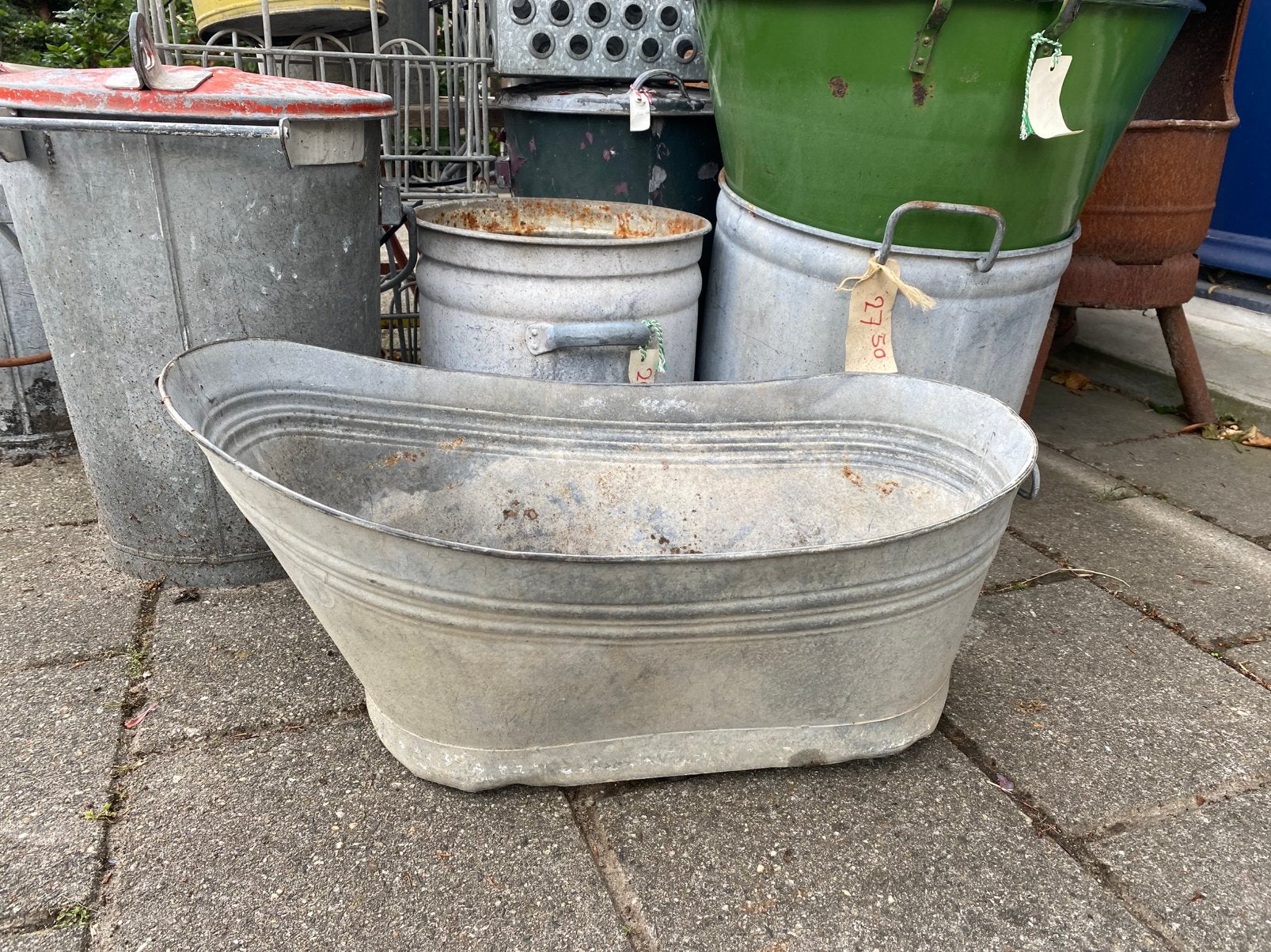 Zinken kinderbadje, Antiek en Kunst, Ophalen