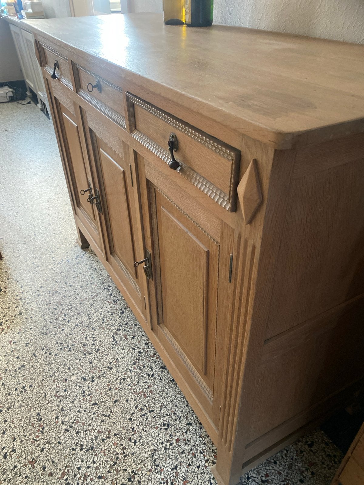 Massief eiken dressoir met lades en deuren, Ophalen of Verzenden
