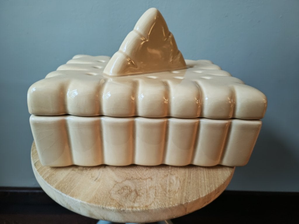 Koekjesdoos keramiek Lu koektrommel als nieuw, Ophalen of Verzenden
