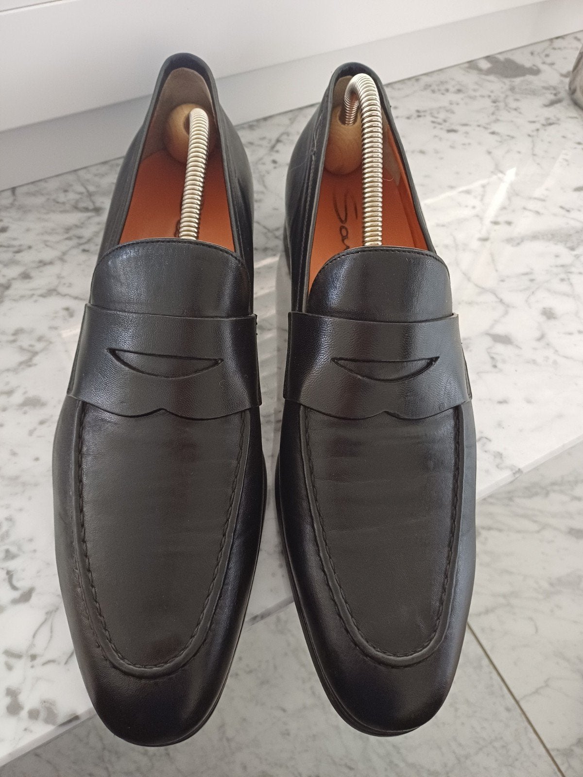 Santoni loafer maat 8 / maat 42 Nieuwprijs €820,00, Loafers, Zwart, Ophalen of Verzenden, Zo goed als nieuw