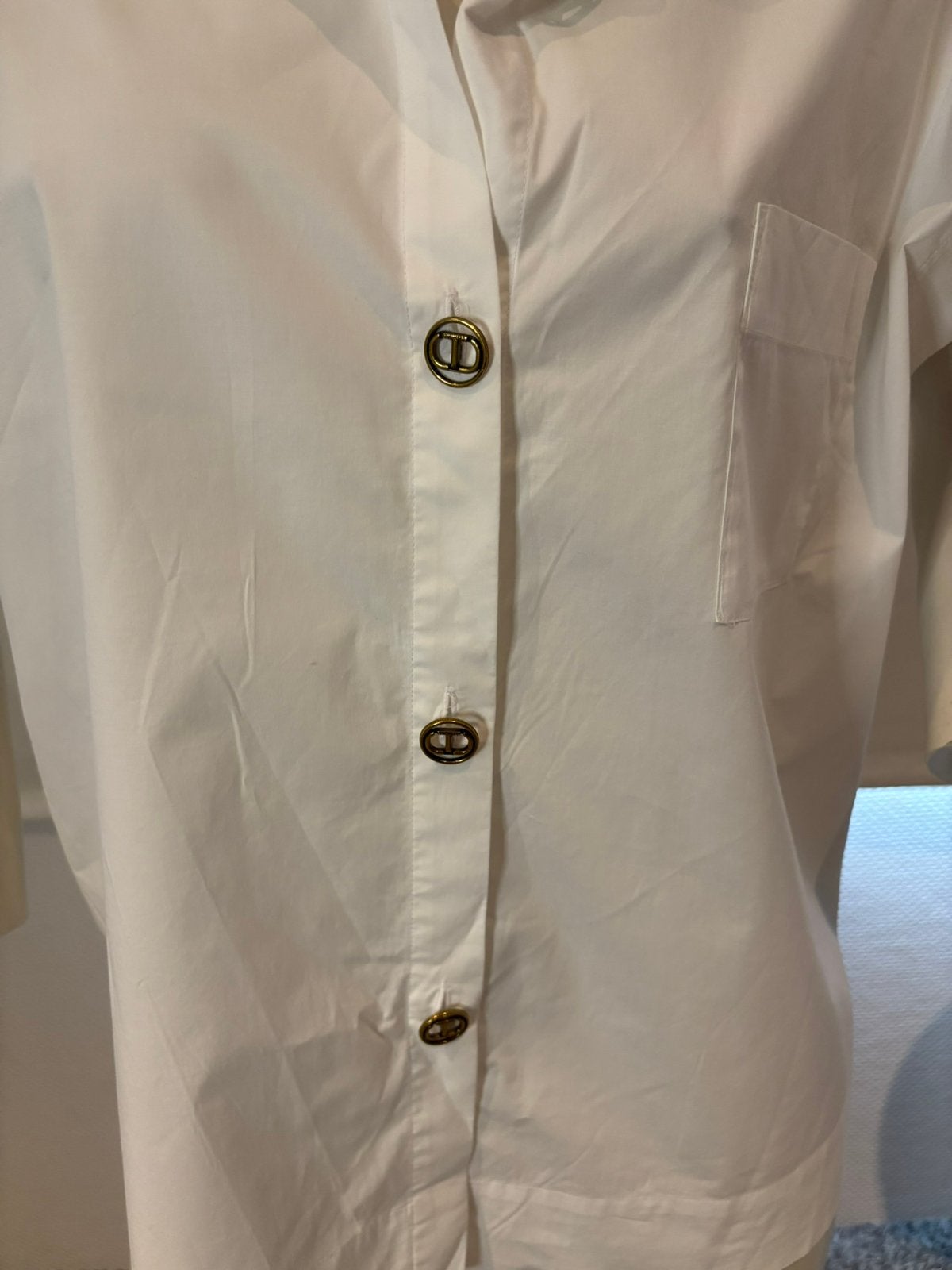 Twinset blouse met aparte knopen maat it 46. Nl 40., Maat 38/40 (M), ., Wit, Ophalen of Verzenden