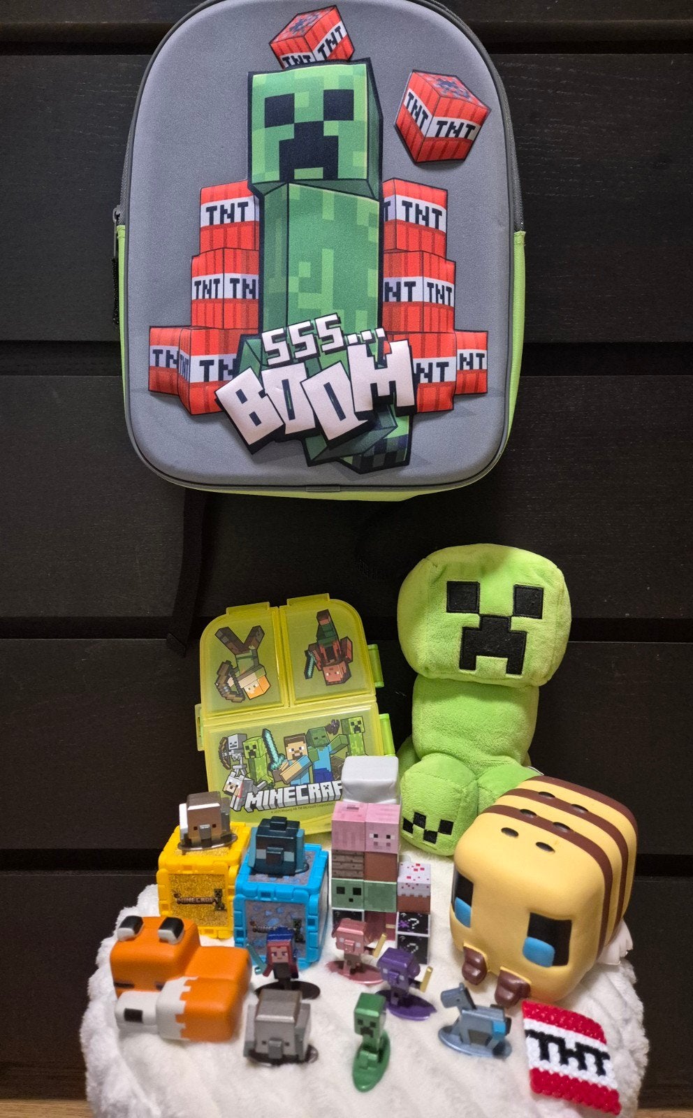 Groot Minecraft pakket: figuren, lunchbox, rugzak en meer!, Ophalen of Verzenden