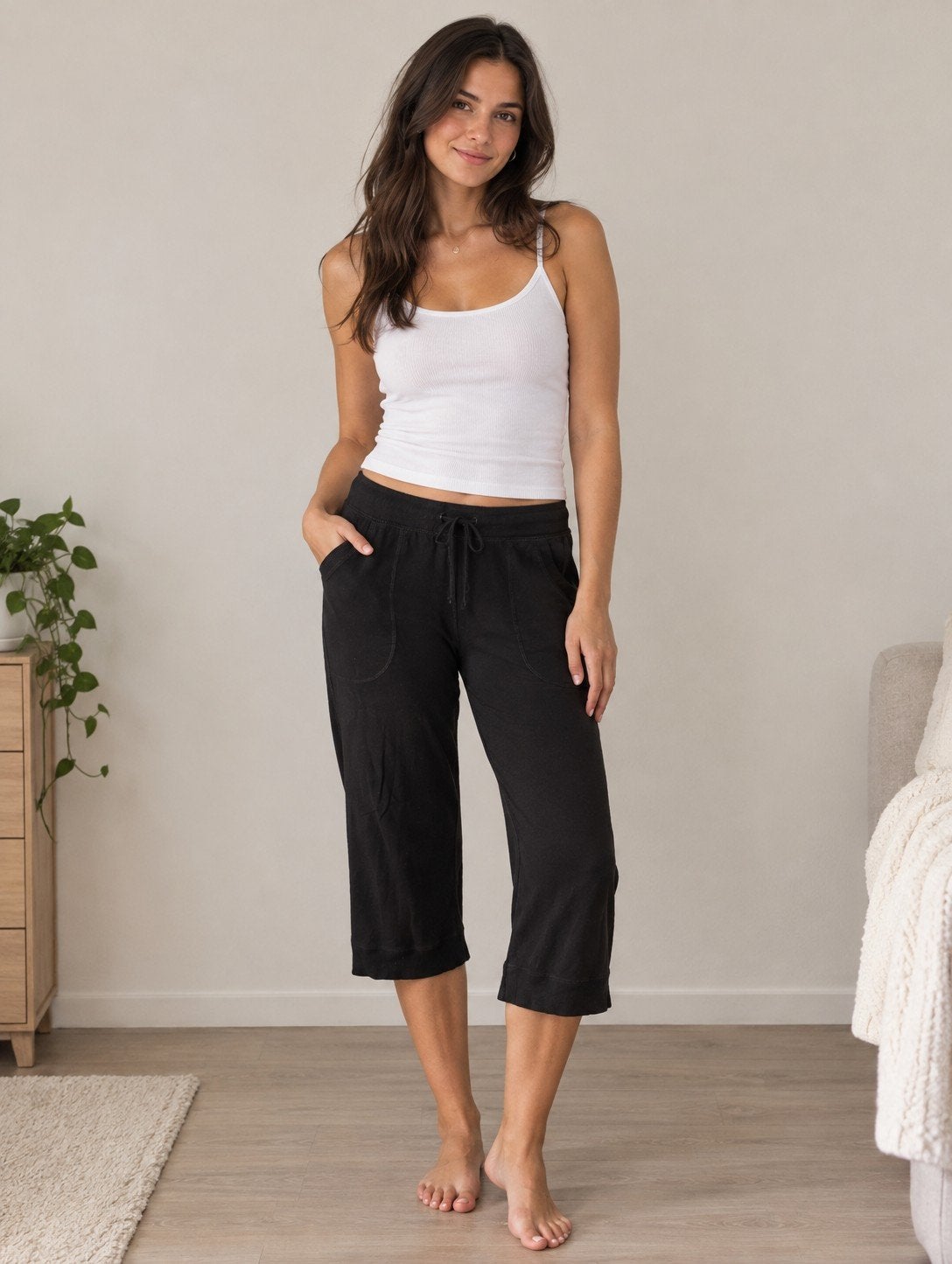 H&M Zwarte Capri Broek - Maat XS, H&M, Ophalen of Verzenden