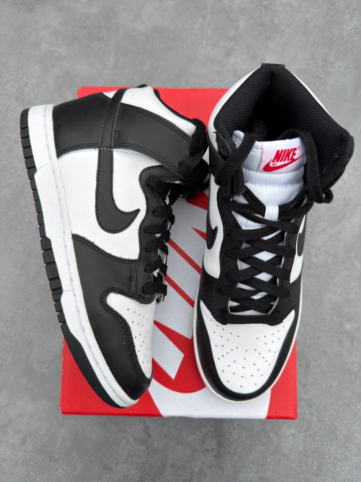 Nike Dunk High Panda - Maat 41, -, Zwart, -, Nieuw