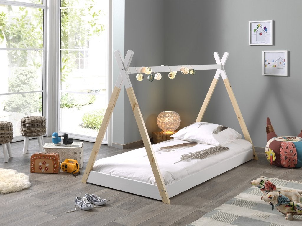 Tipi 1-persoons kinderbed laag - Naturel/wit, Kinderen en Baby's, Kinderkamer | Bedden