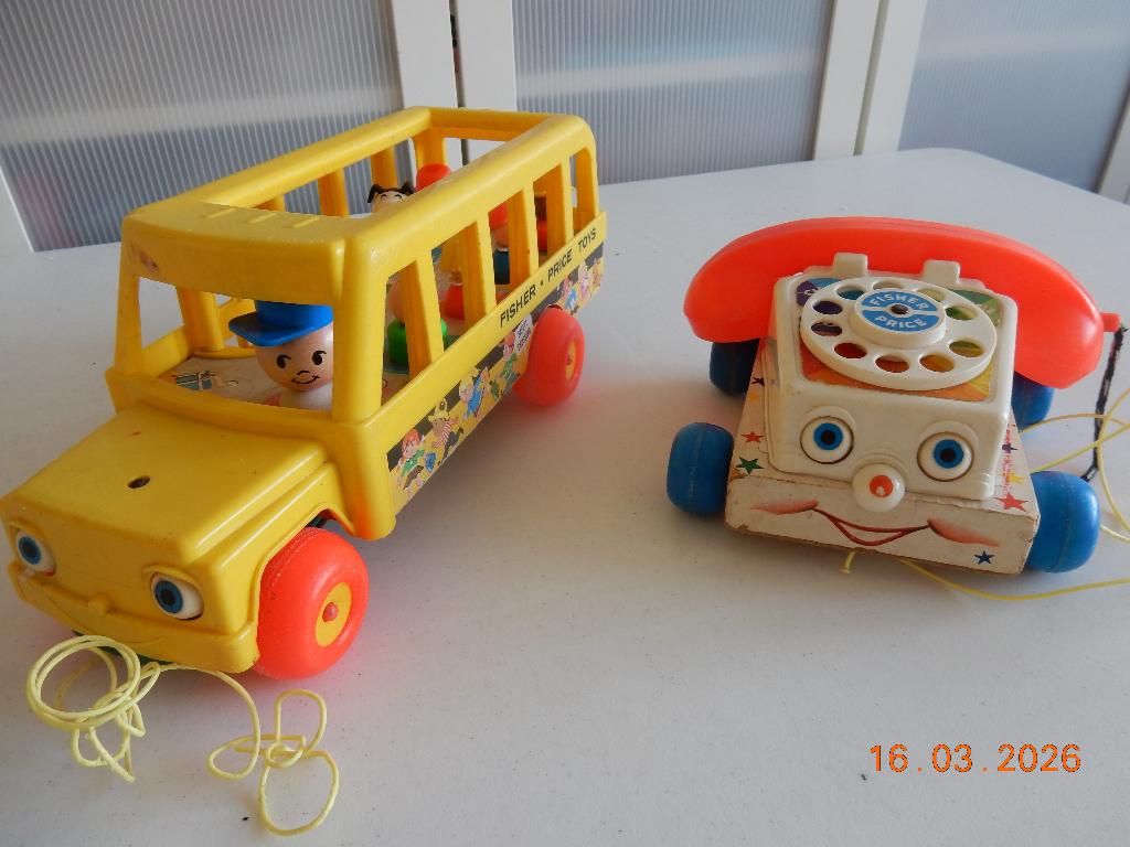 fisherprice telefoon en schoolbus, Ophalen of Verzenden, Gebruikt, Auto of Voertuig, Met geluid
