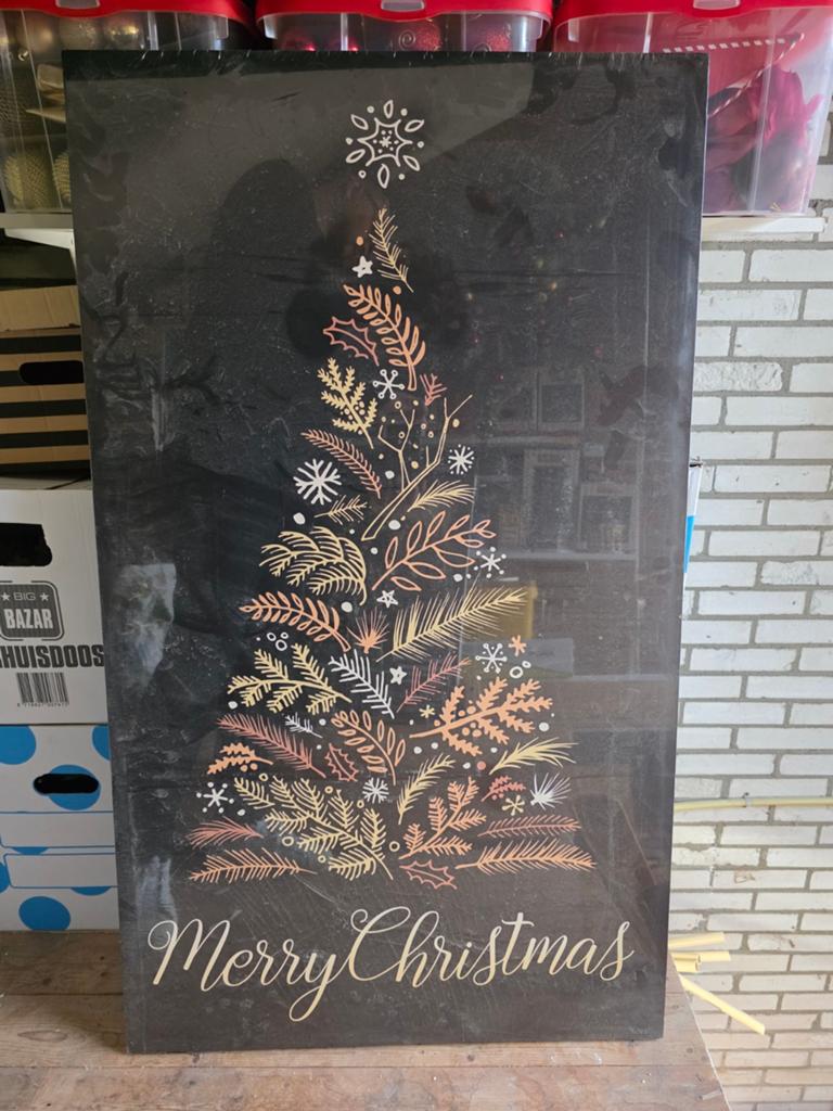 Kerst schilderij met verlichting Decoratie Kerstboom, Diversen, Kerst, Nieuw, Ophalen