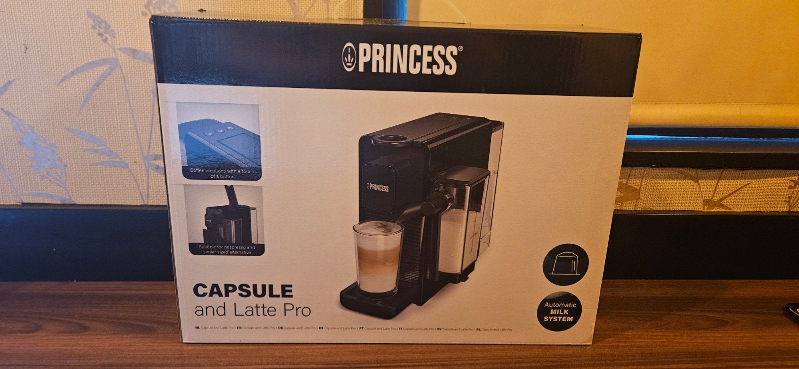 Princess Capsule en Latte Pro Koffiezetapparaat, Ophalen, Koffiepads en cups, 2 tot 4 kopjes, Afneembaar waterreservoir