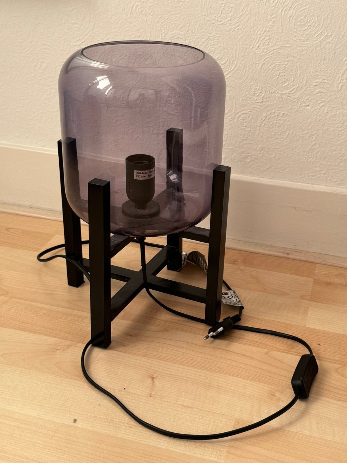 Glazen tafellamp, Ophalen, Gebruikt, Minder dan 50 cm